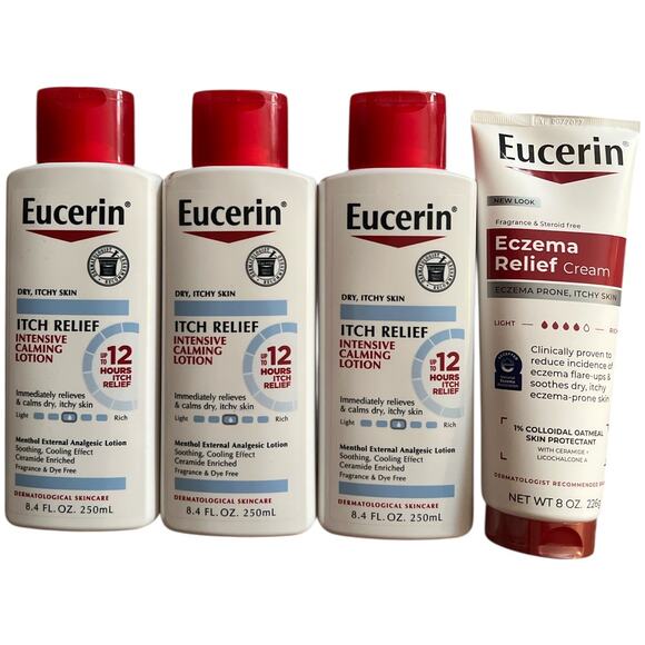 Lot 4 EUCERIN Eczema/ Itch Relief Lotion - Picture 1 of 3